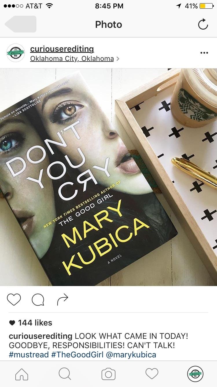 Don't You Cry Signed/Autographed Copy Kubica, Mary 9780778322924