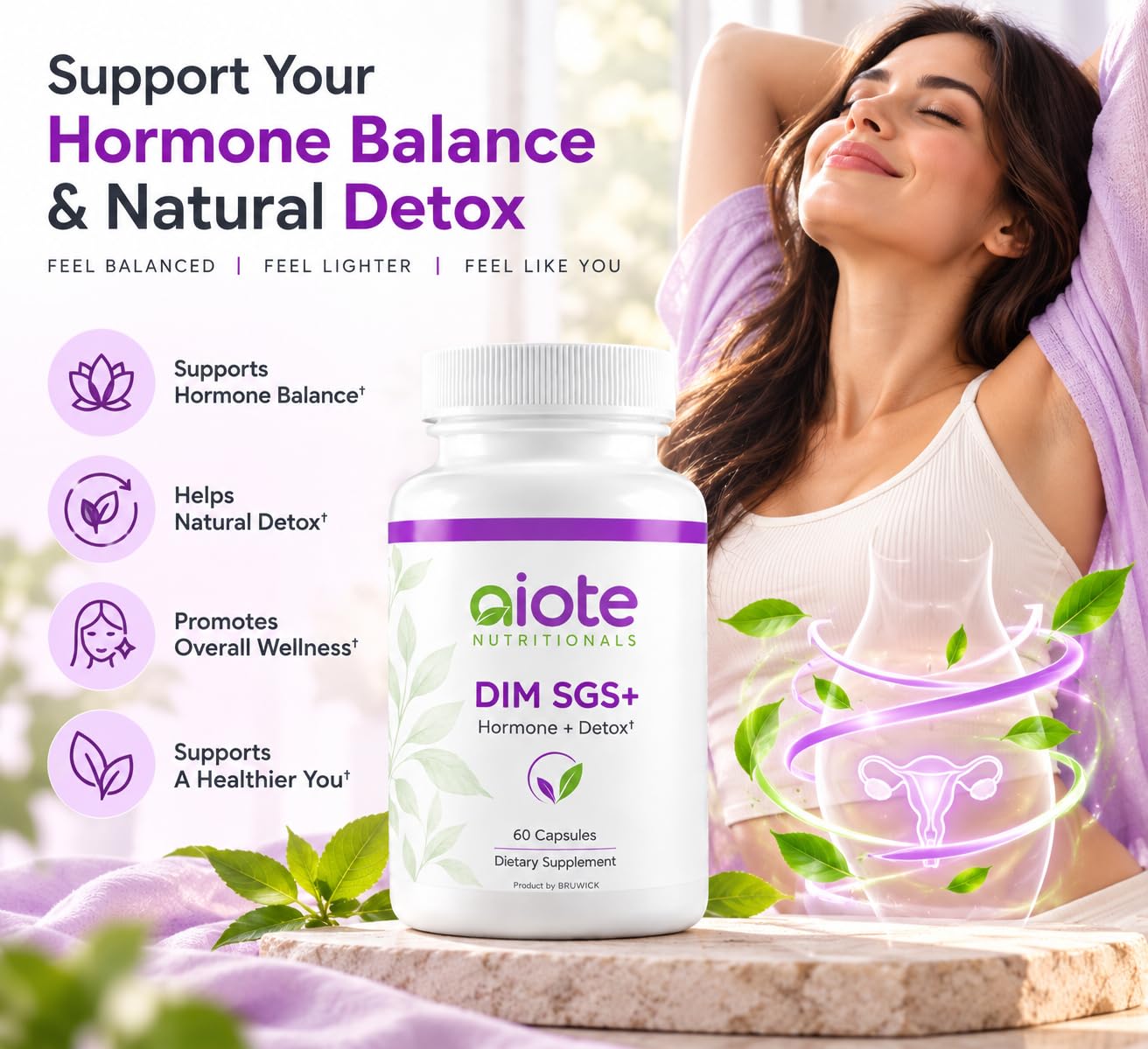 DIM SGS || Hormone Supports || Detox 60Capsules — Amazon image 3