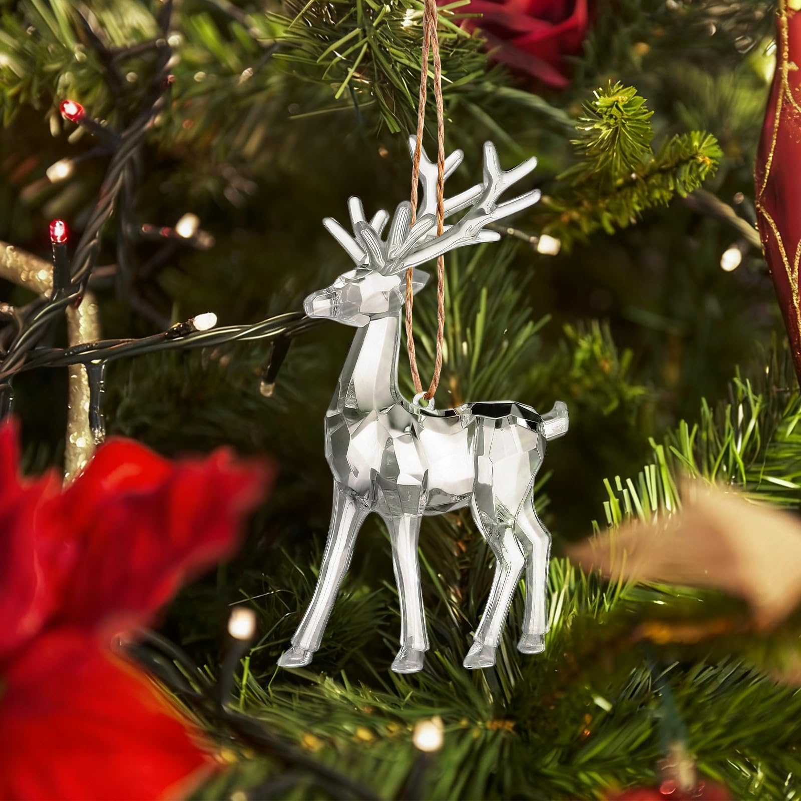 Didiseaon 10 Stück Transparente Acryl Elchfigur für Weihnachten als