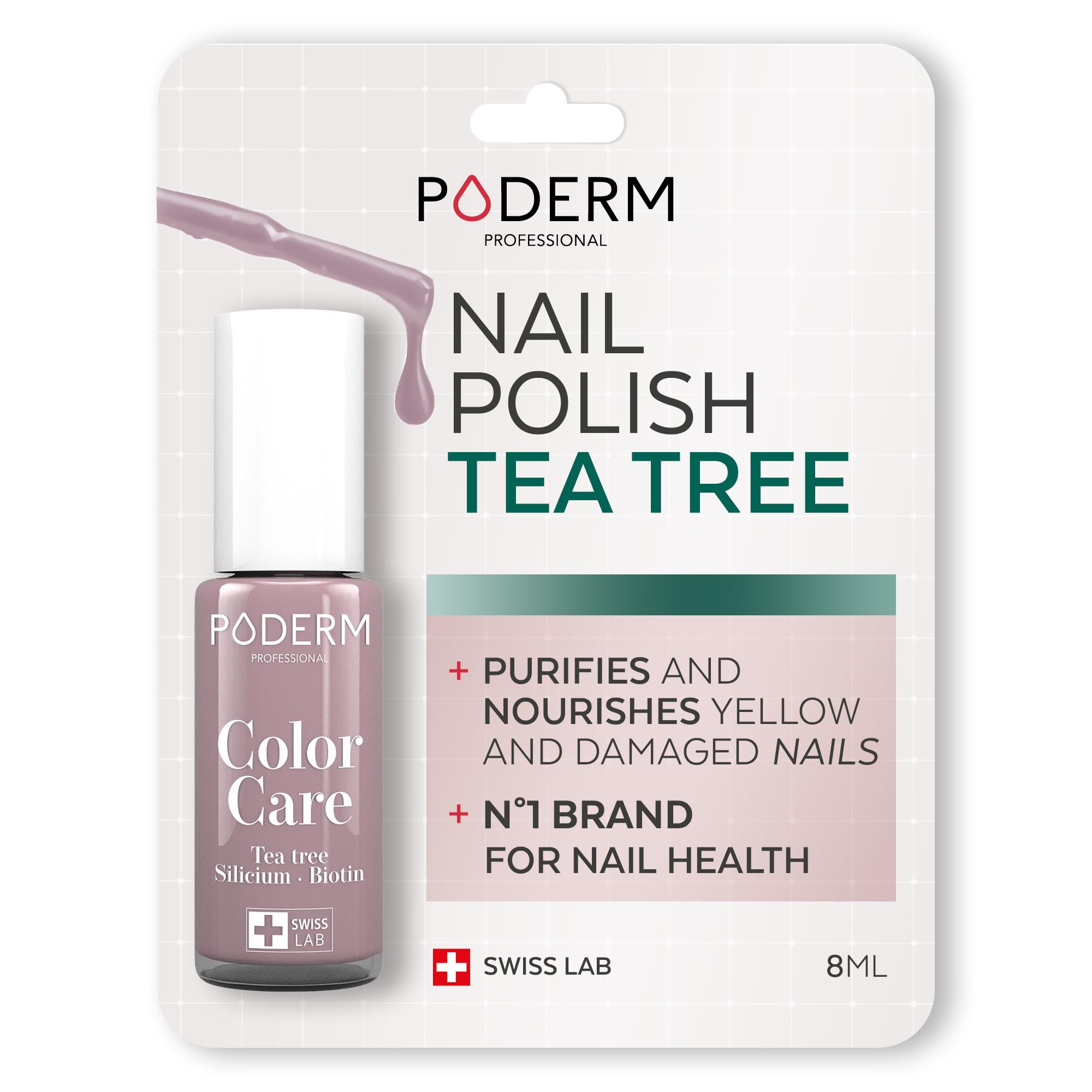 PODERM Swiss-Made Antifungal Nail Polish – Parma | Breathable Treatment with Tea Tree, Silicon & Biotin | Strengthens, Repairs & Conceals Yellow, Brittle & Damaged Nails | Podiatrist-Developed