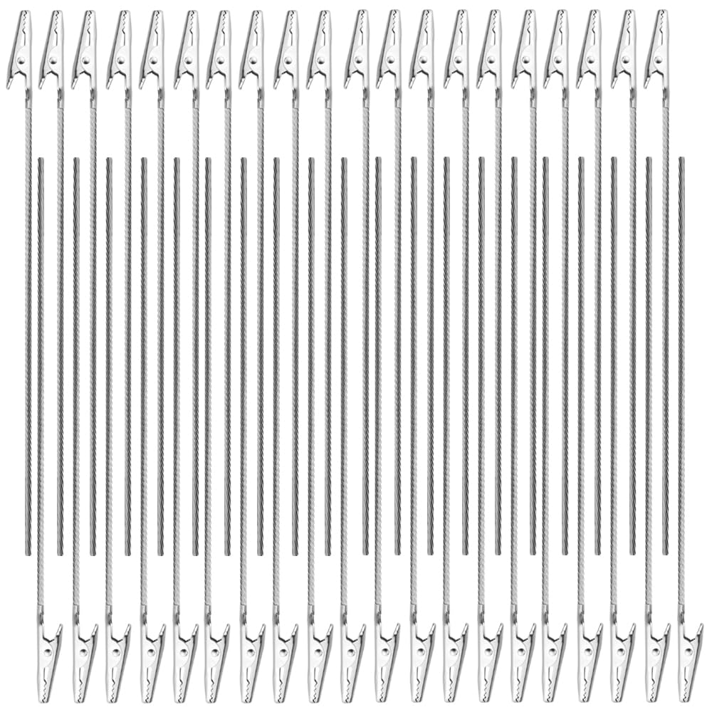BGTXINGI 40Pcs Alligator Clip Stick Set Gundam Airbrush Holder Clamp Model Making Tool for Hobby Modeling DIY Memo Photo (Silver)