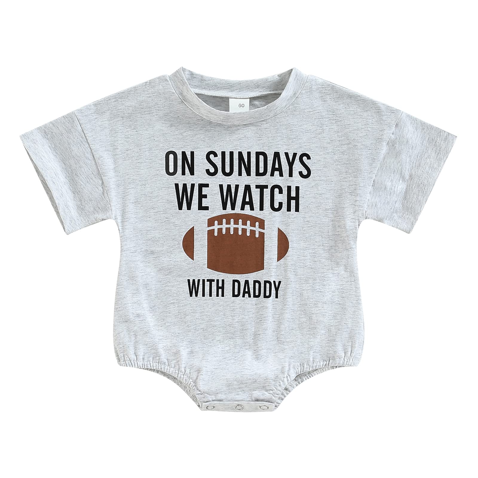 Newborn Infant Baby Boy Girl On Sundays We Watch Football with Daddy Bodysuit Funny Summer Romper