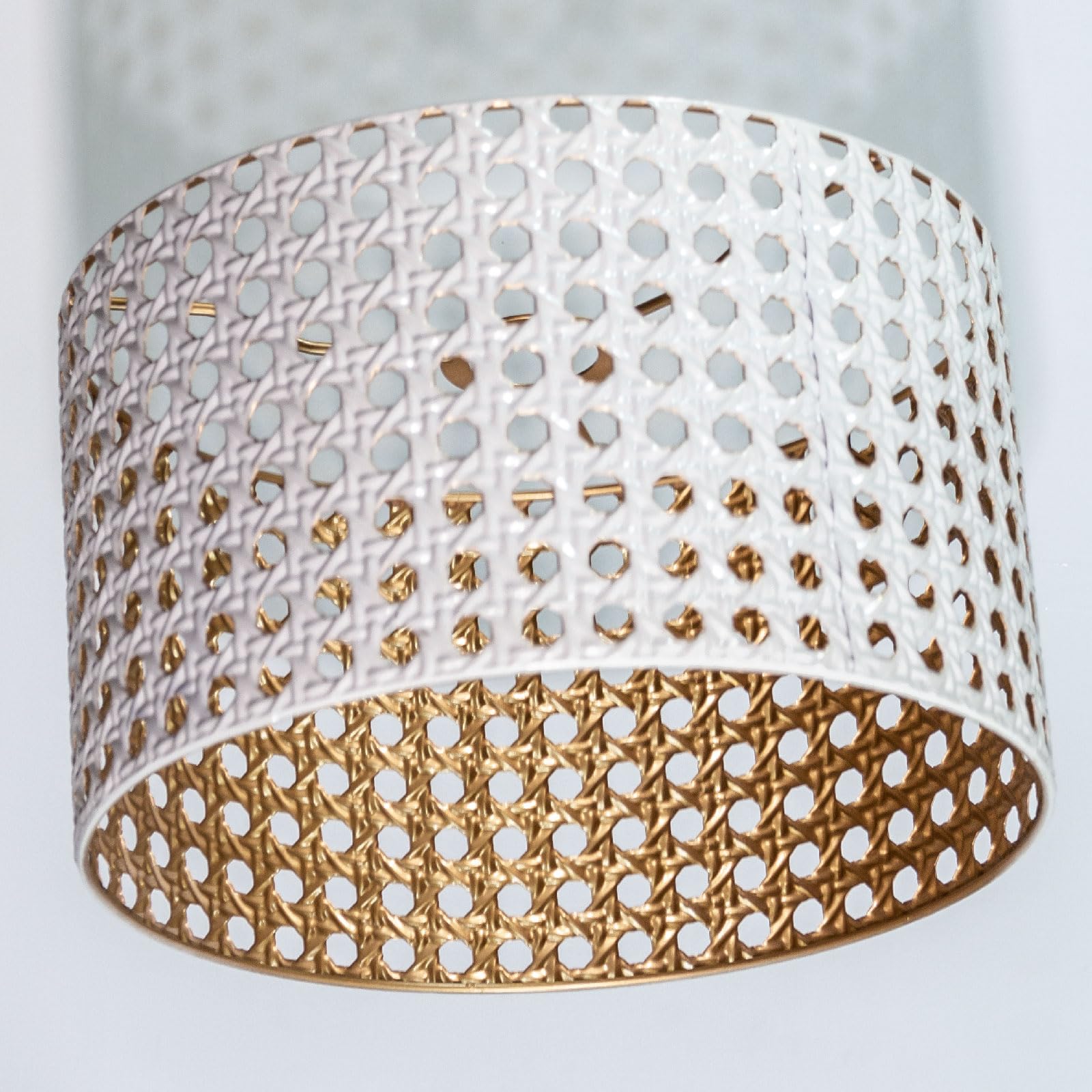 Eusamxon Modern Industrial Metal/Rattan Ceiling Light Shad Easy Fit Pendant Lamp Shade for Living Room Kitchen - Image 3