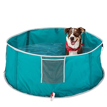 North States MyPet Portable, Foldable, Extra Large, Pet Pool/Pet Bath -? Pet Bath time Anywhere. Shampoo Caddy, Leash Retainer Clip and Carrying Bag Included. No Tools Necessary. (48? Diameter, Teal)
