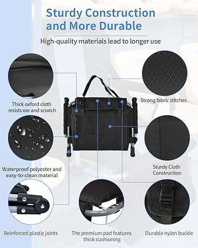 Miniatura 5 de Asiento de estadio con soporte de respaldo, asiento de blanqueador con respaldo y cojín, silla de estadio con portavasos y bolsa de malla y gancho