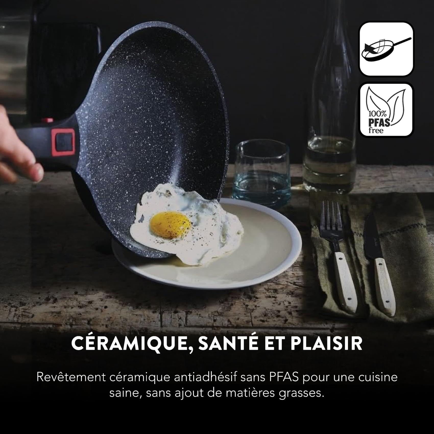 Mijoteuse haute 32 cm + couvercle verre - 10 Lt - fonte aluminium CERAMIQUE