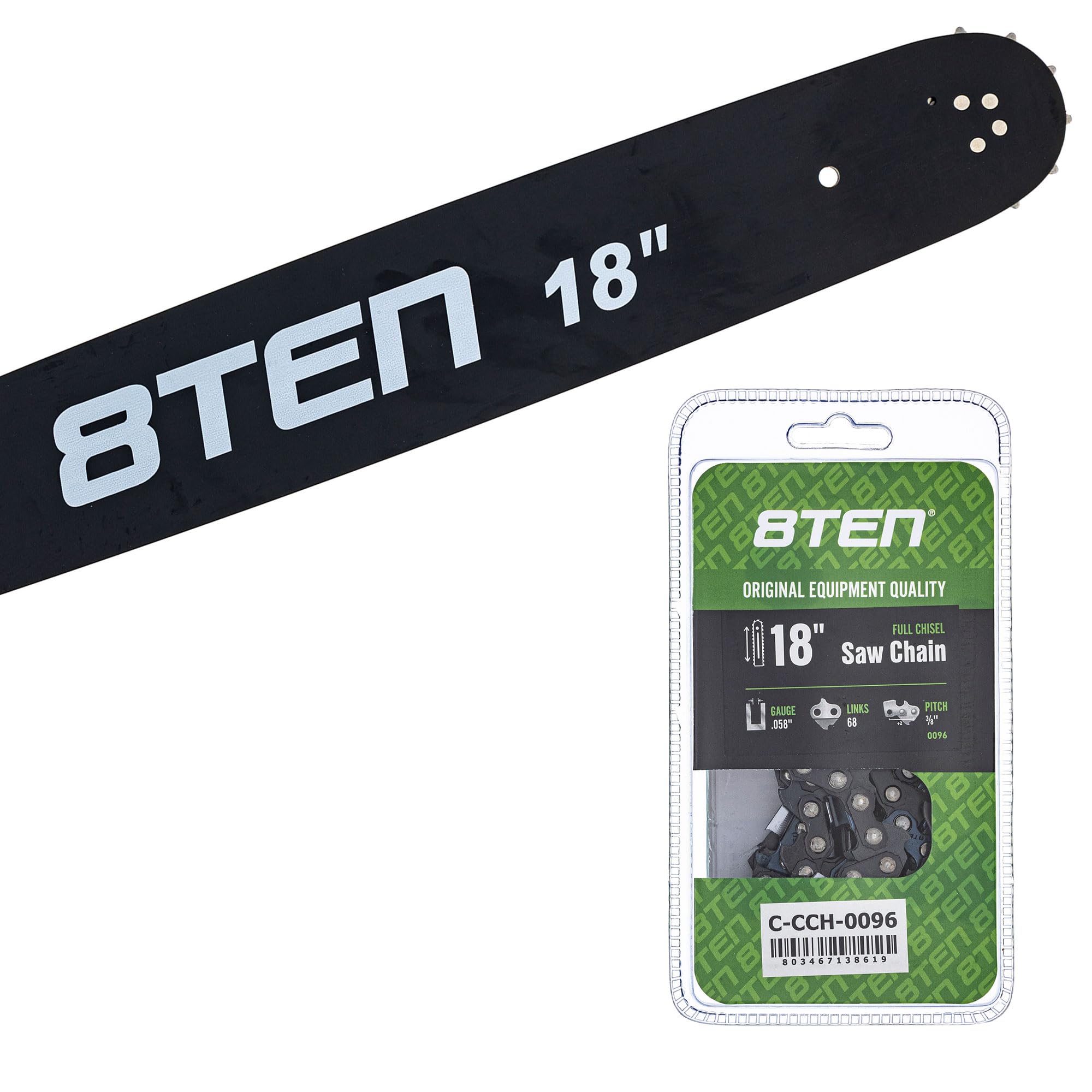デンバヘルス Amazon.com: 8TEN 18 Inch Chainsaw Guide Bar .058 3/8 64DL Chain