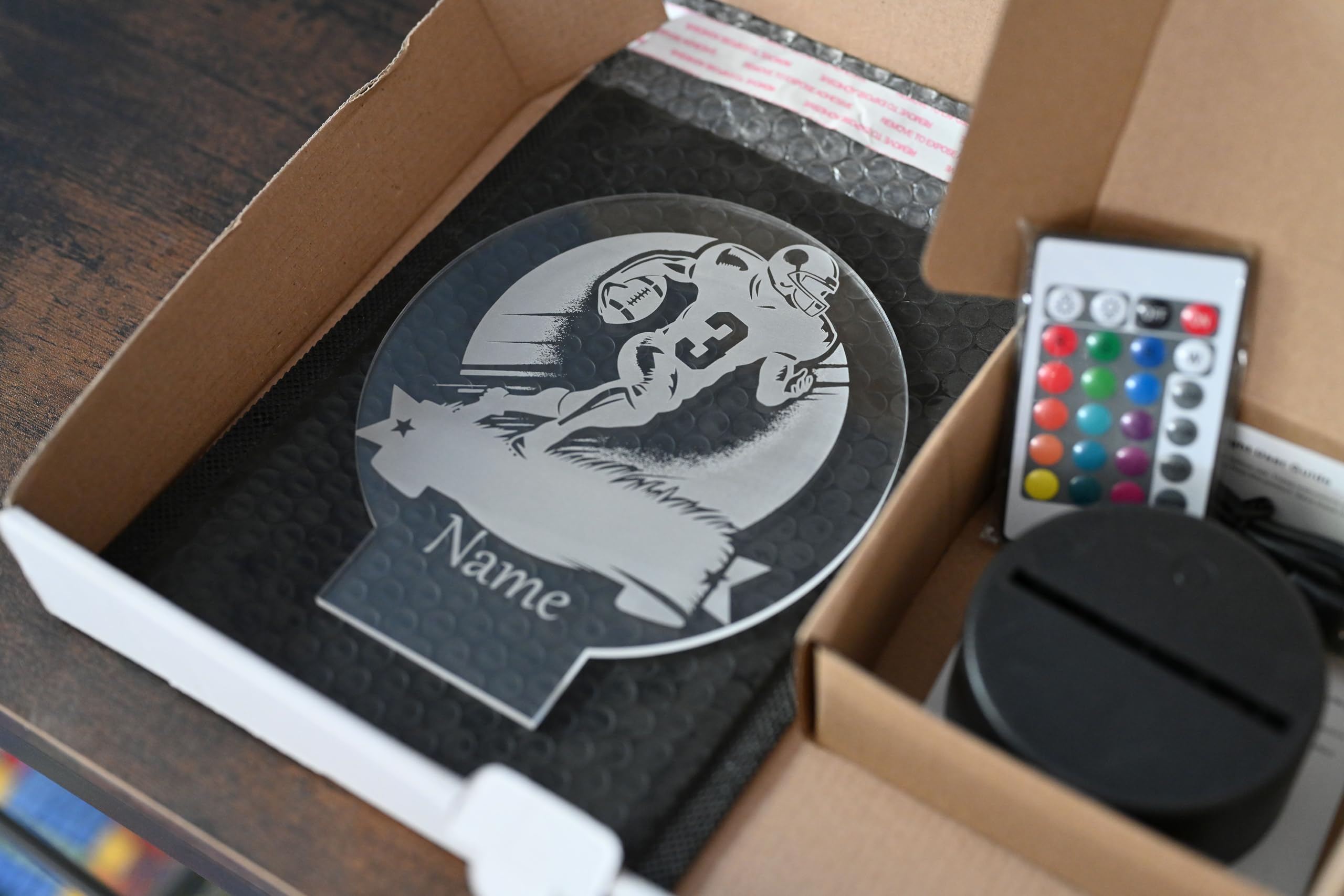 Personalisierte LED Football Lampe – Dekoration für american football spieler und fans