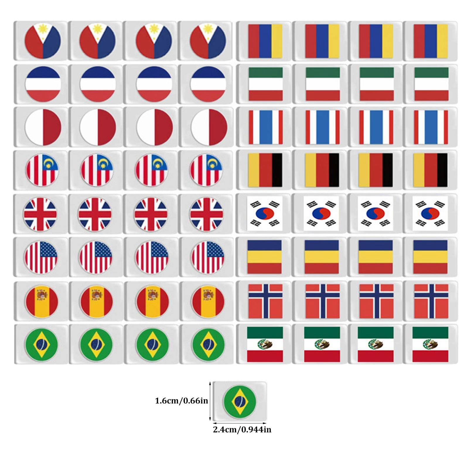 Set De Mahjong Seaside Escape – 65 Tuiles Drapeaux Du Monde, Design Compact 3 Cm, Pour Joueurs Et Collectionneurs