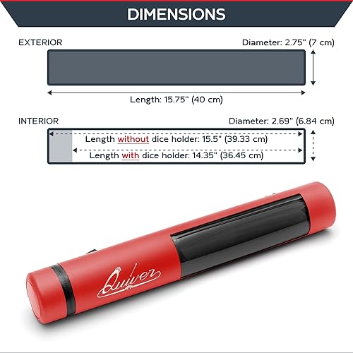 Miniatura 4 de Quiver Time Tubo rojo XL Orion Playmat  TCG MtG Playmat Tube Case Bag con cremallera impermeable, bolsillo oculto para dados, correa de hombro
