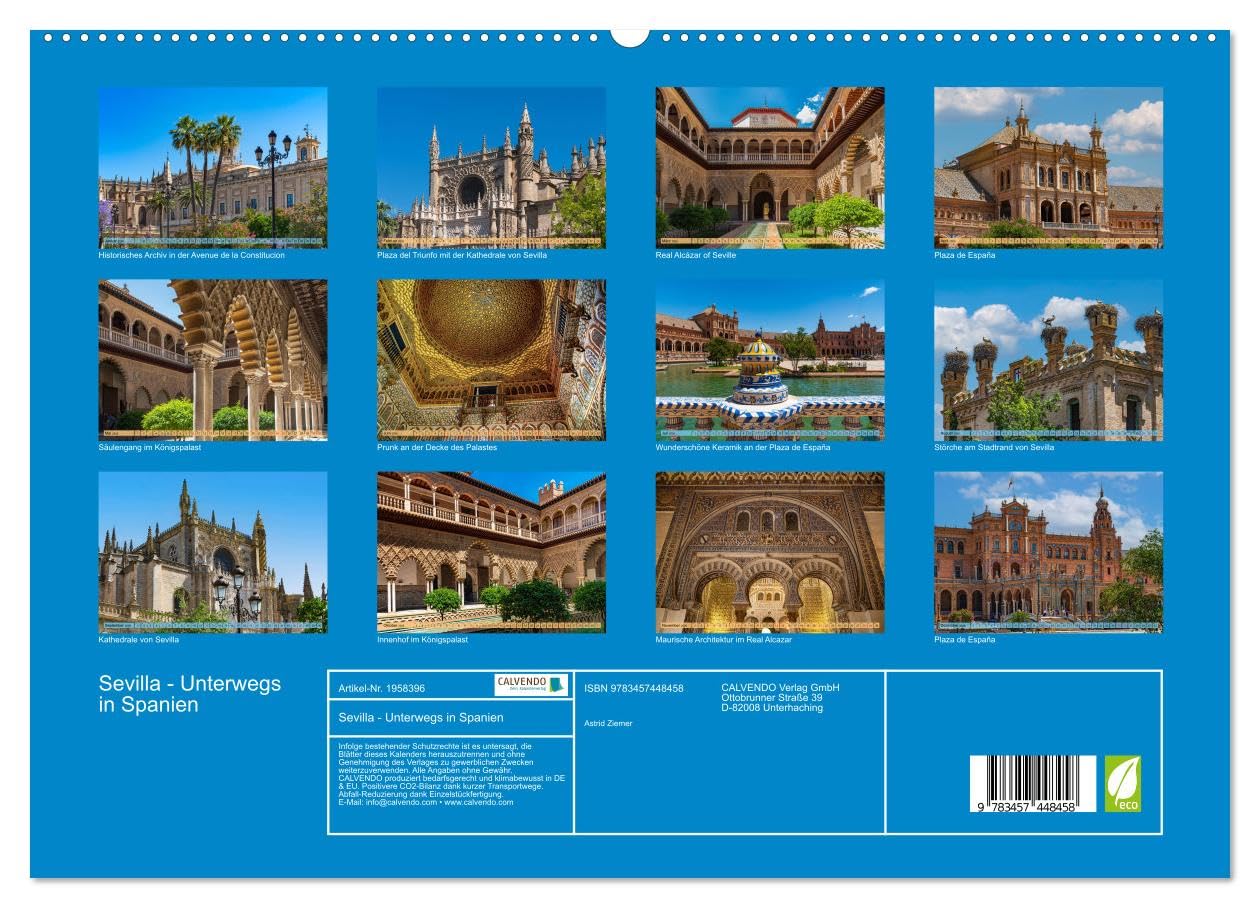 Sevilla - Unterwegs in Spanien (hochwertiger Premium Wandkalender 2026 DIN A2 quer), Kunstdruck in Hochglanz: Unser exquisiter Sevilla-Kalender ... andalusische Stadt. (CALVENDO Orte)