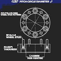 Vista 2 de KSP PERFORMANCE Espaciadores de rueda 6x5.5 para Chevy Silverado GMC Sierra, espaciador centrico de 2 pulgadas 6x139.7mm Lug para Suburban Express