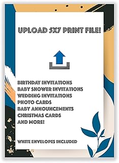 Custom Printed Invitations - Upload Your Design - 25 Cards & Envelopes -...