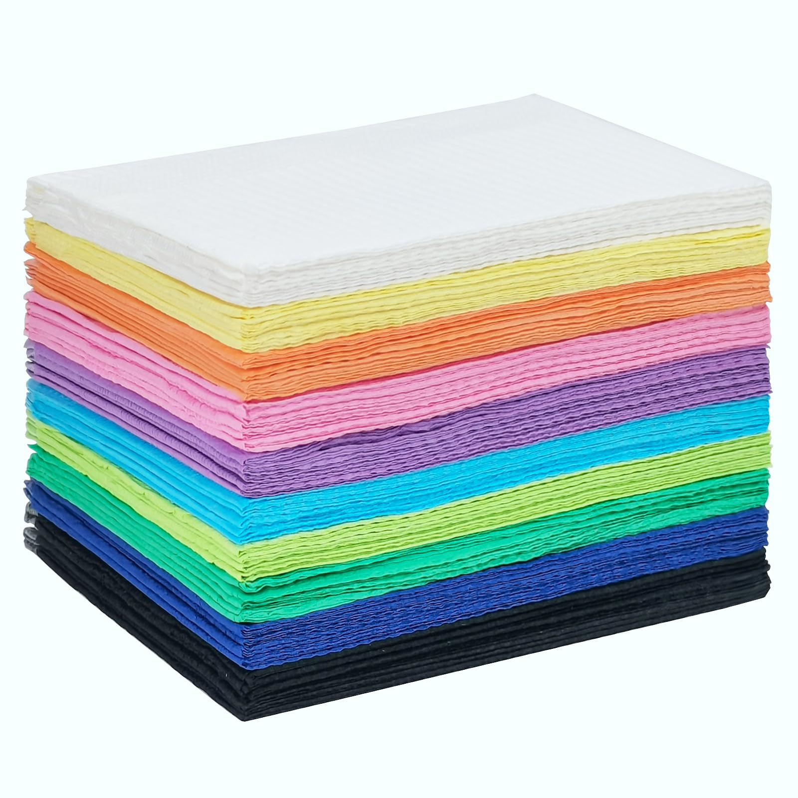 Colorful Dental Bibs Disposable Patient Bibs 13" x 18", 50 PCS Dentist Napkin Bib Tattoo Paper Napkins Lap Cloth 3 Ply Waterproof for Dentist or