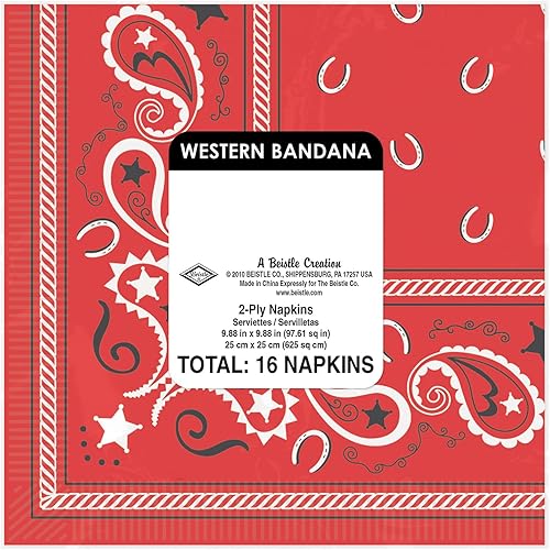 Miniatura 5 de Cowboy Bandana Beverage Servilletas Paquete de 16