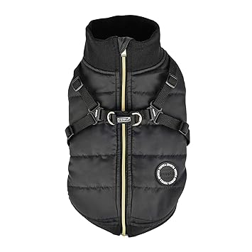 Puppia PLSD-VT1668-BK-M Frost Pet Coat, Black, Medium