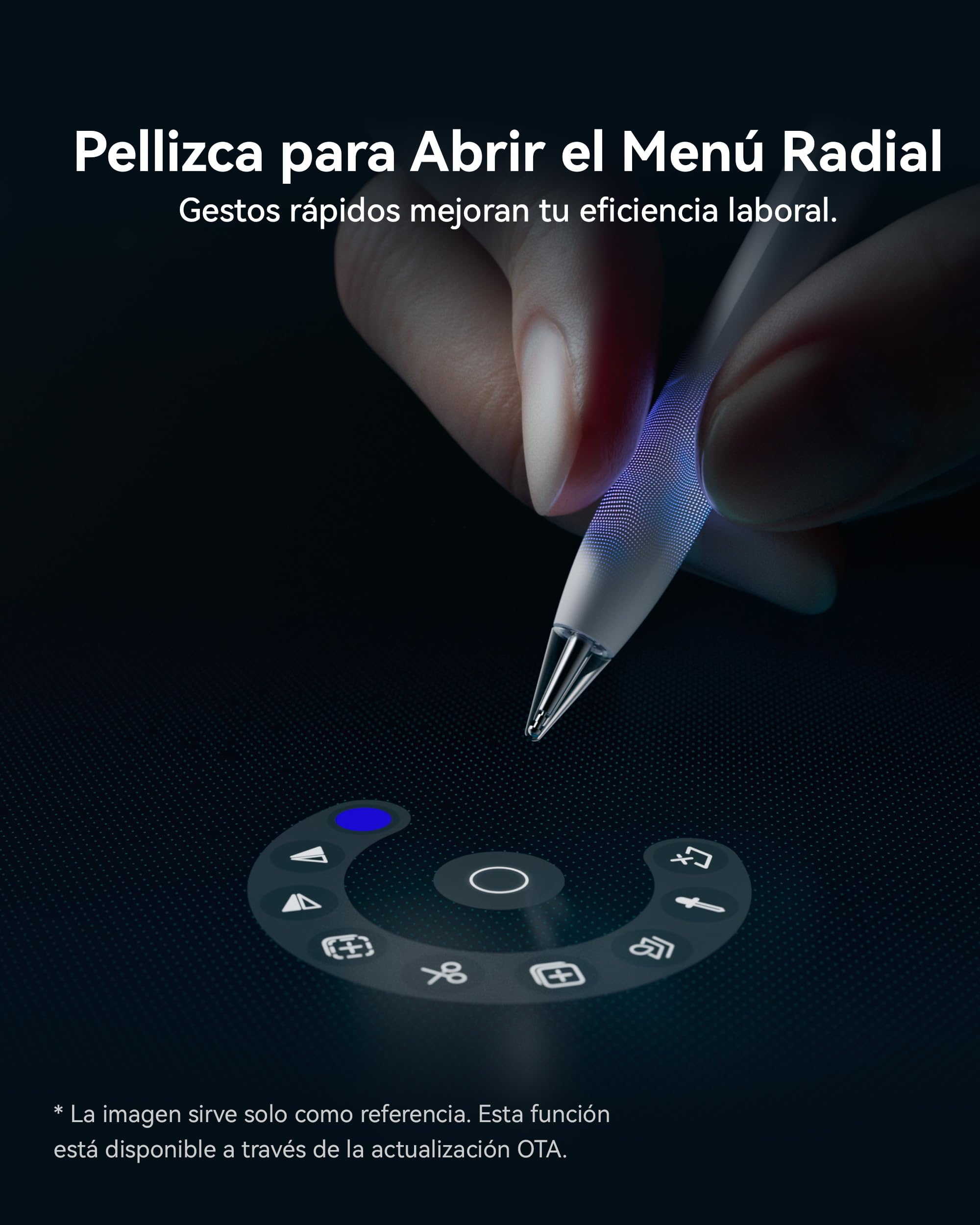 HUAWEI M-Pencil Pro, Lápiz Óptico, 3 Puntas Versátiles, Luz Intermitente Star Ring, Botón Rápido para Acceso Directo a App, Múltiples Gestos,10,000+ Niveles de Detección Presión, Conexión NearLink