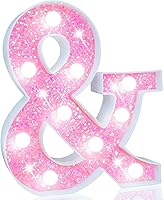 Vista 71 de Pooqla Luces de números de marquesina, números de luz rosa para niñas de 10.º cumpleaños, funciona con pilas, luz nocturna de número con purpurina