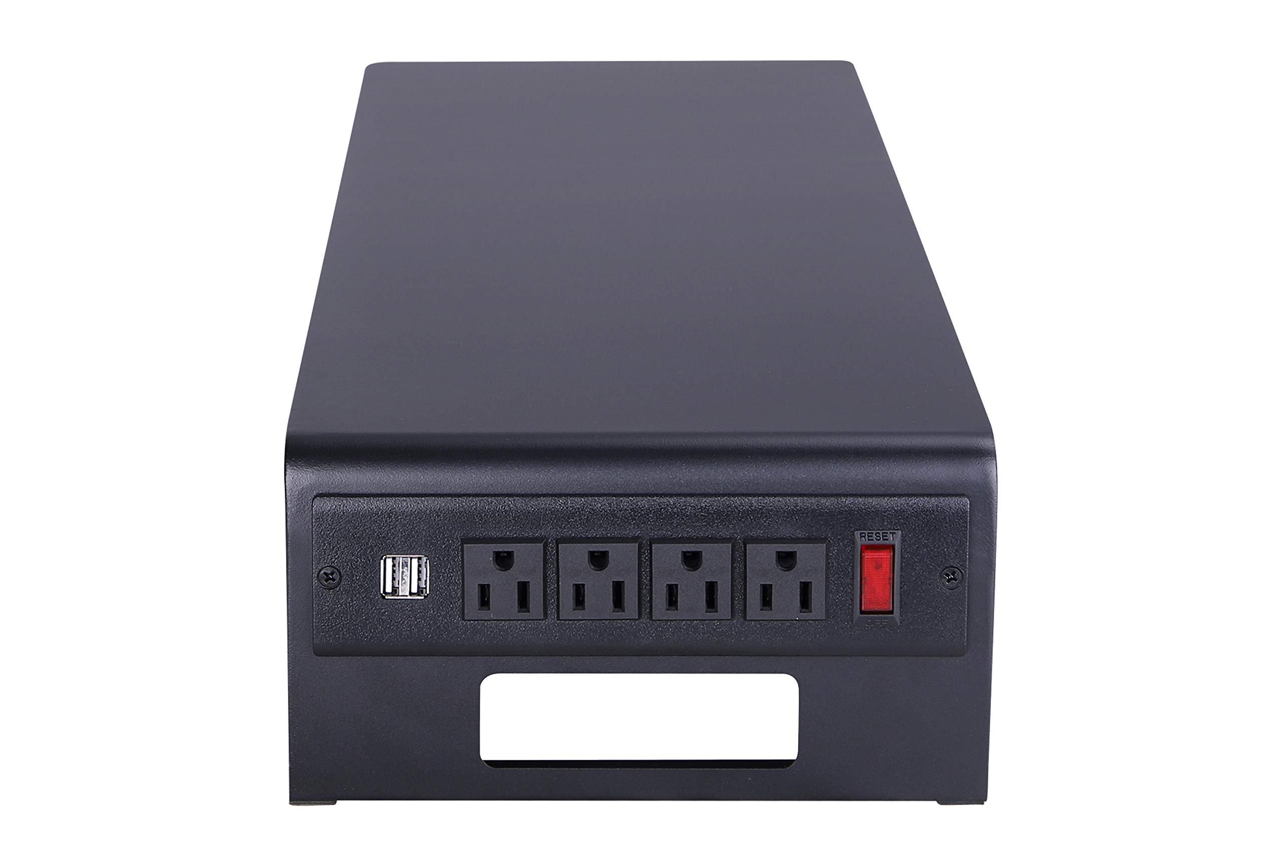 Rocelco Dual-Monitorständer 76,2 Cm Mit 4 Steckdosen & USB-Ladestation – Ergonomisch Mit Kabelmanagement & Stauraum