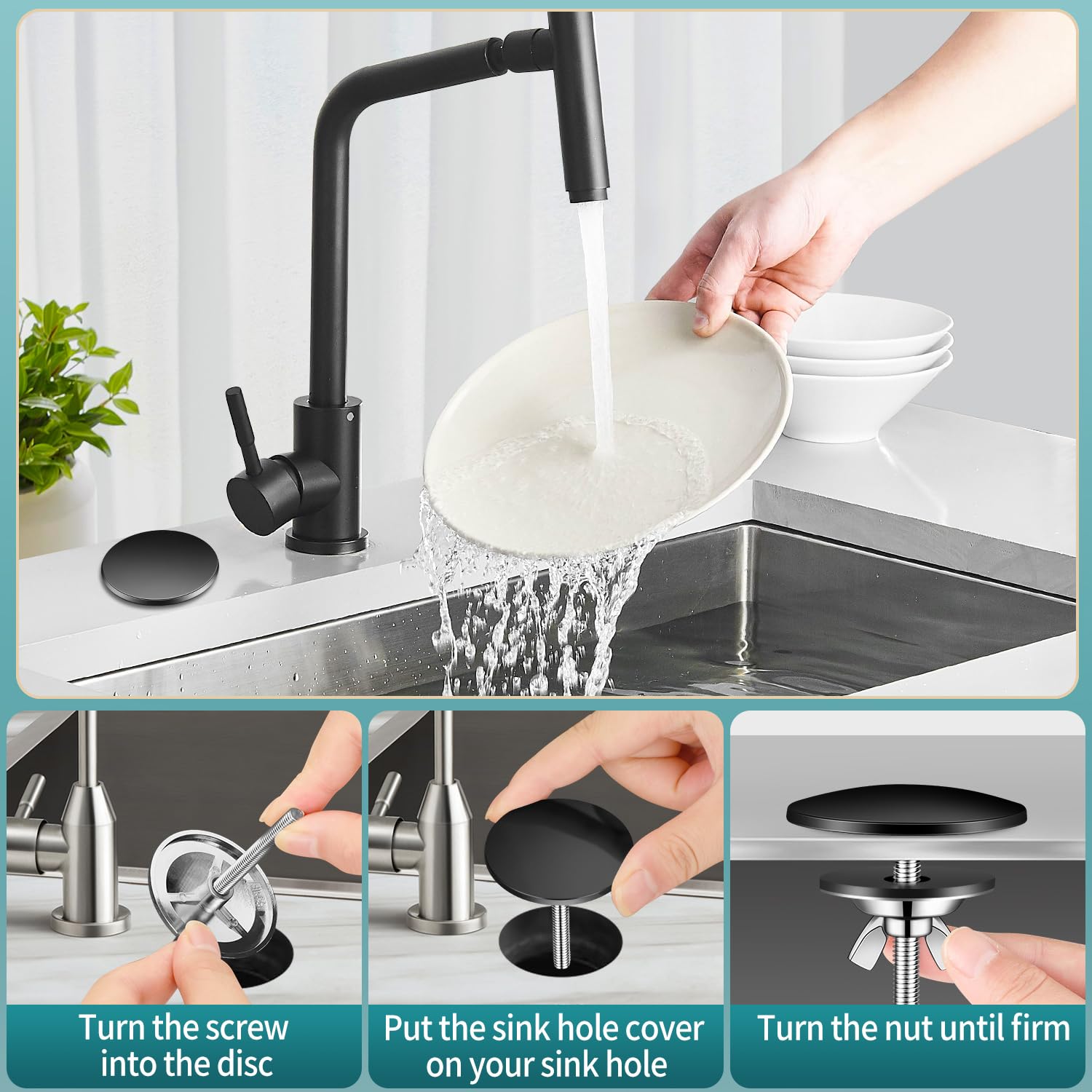 2 Pcs Stainless Steel Sink Hole Cover – Faucet Tap Hole Plate Stopper For 26-32mm Openings – Rustproof & Easy Install For Bathroom Or Kitchen