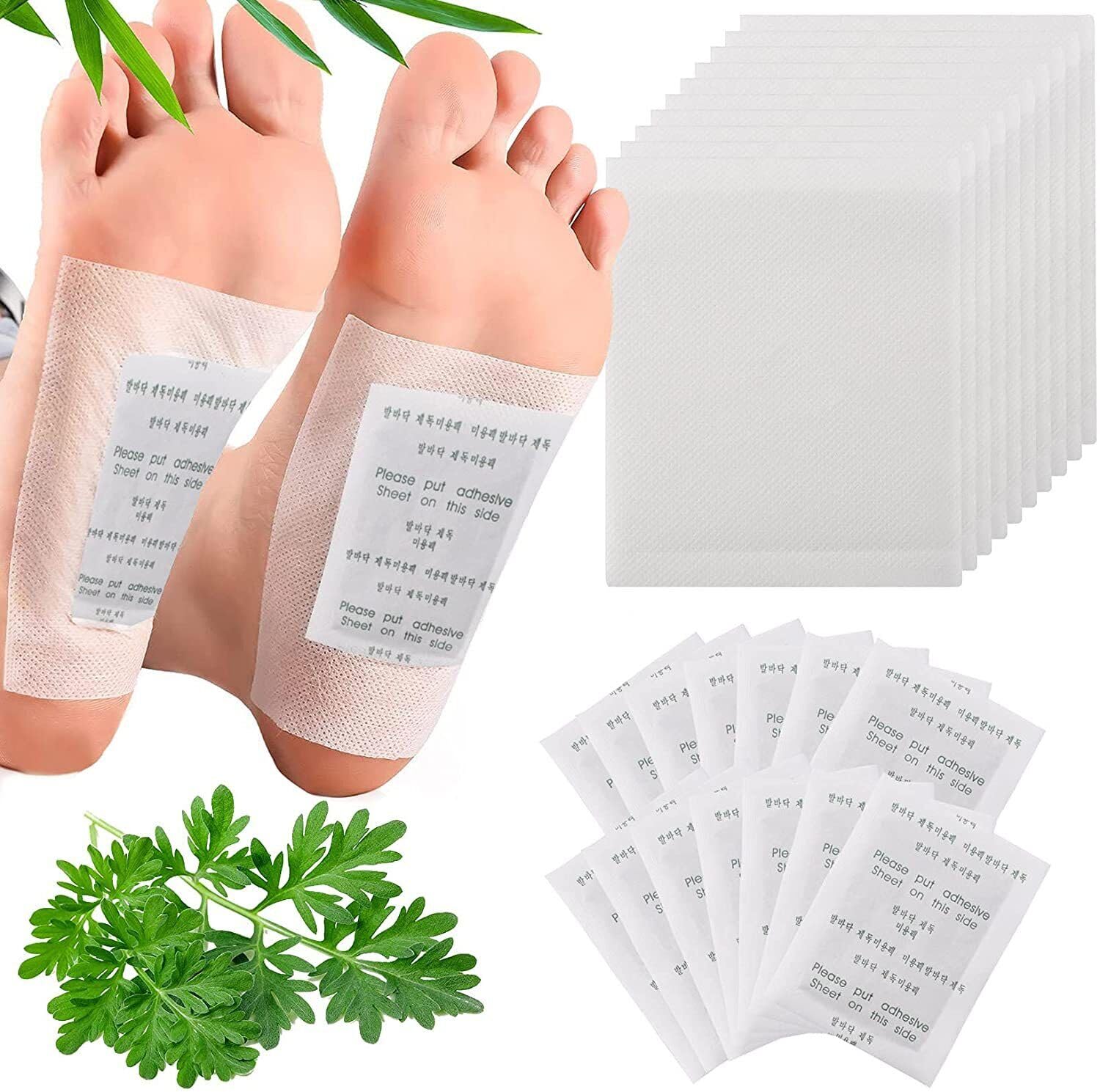100 Stck Fusspflaster Detox Entgiftung Vitalpflaster Bambus Entschlackung  Satz, Deep Cleansing Foot Pads,fr Stressabbau & Tiefschlaf 100% natrliche  Fupads : Amazon.de: Drogerie & Krperpflege