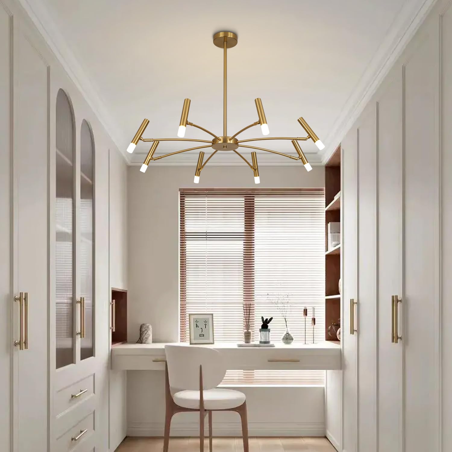 Lighting Contemporary 8 Lights LED Chandeliers Brushed