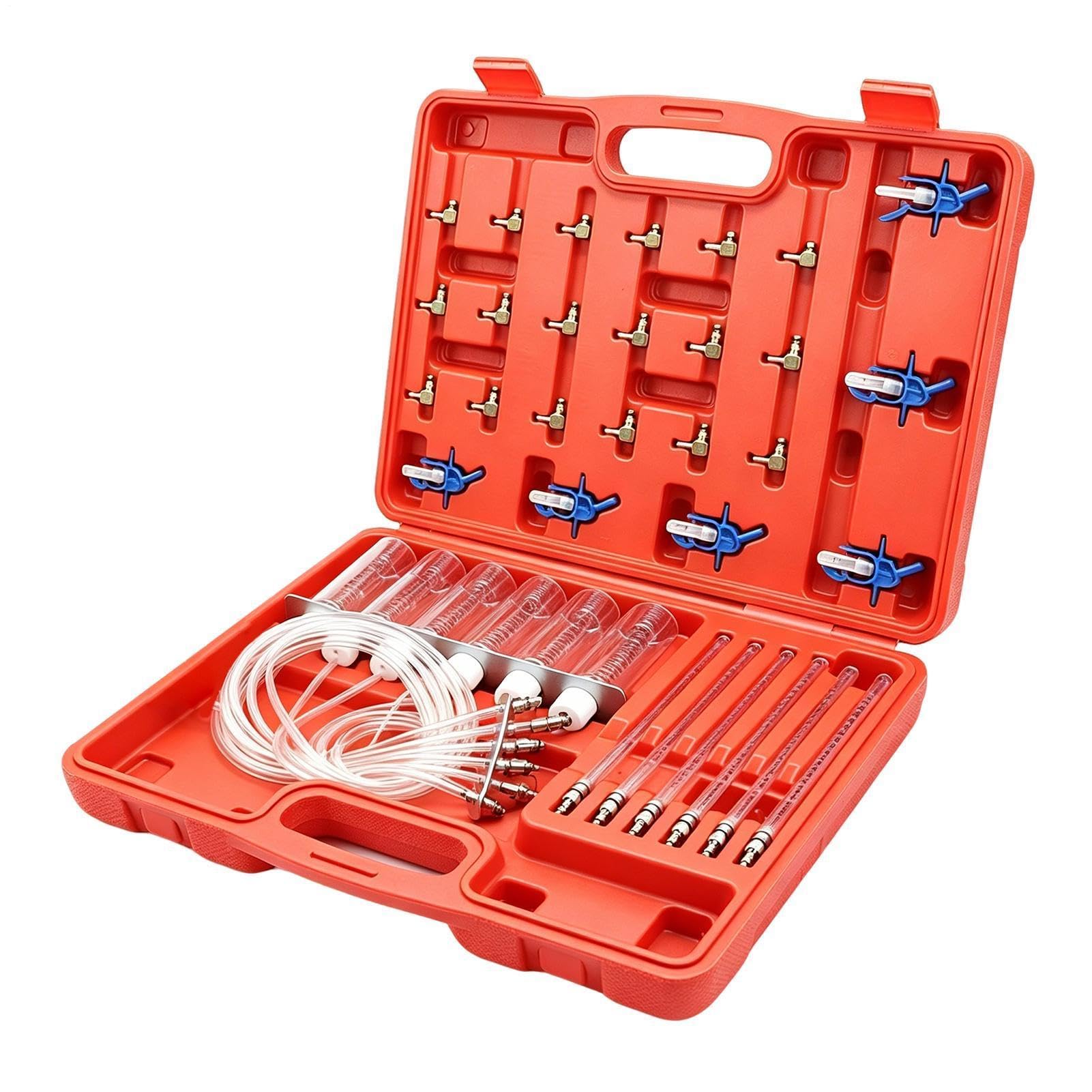 Kit Probador de Presión de Medidor de Caudal para Inyectores de 6 Cilindros | Probador de Compresión Motor Camión Motocicleta ATV Motor y Automóvil