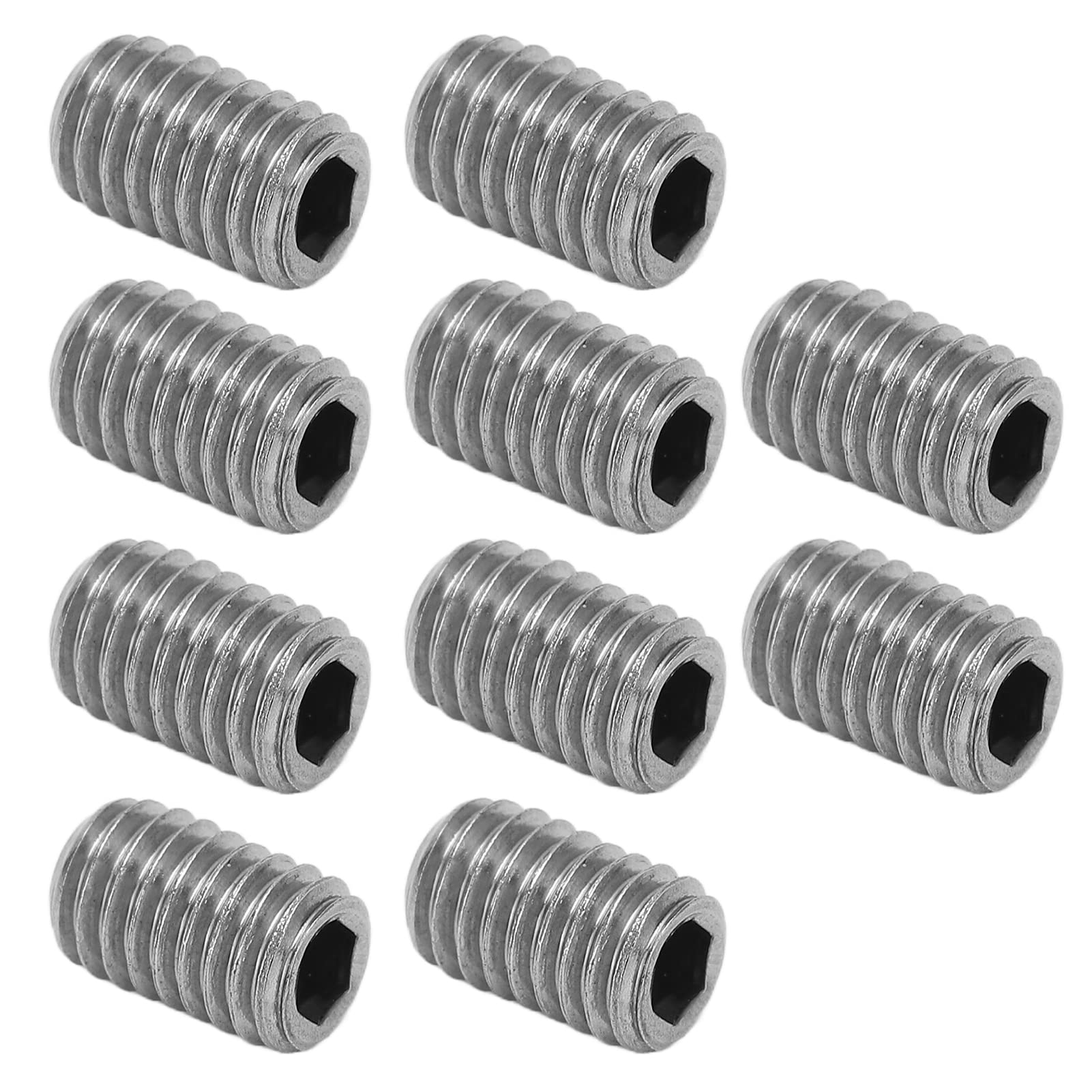 10Pcs 304 Stainless Steel Hex Grub Screw M5 Surfboard Fin Key Grub Screws Fin Replacement Internal Hex Allen Head Drive Cup Point Screws