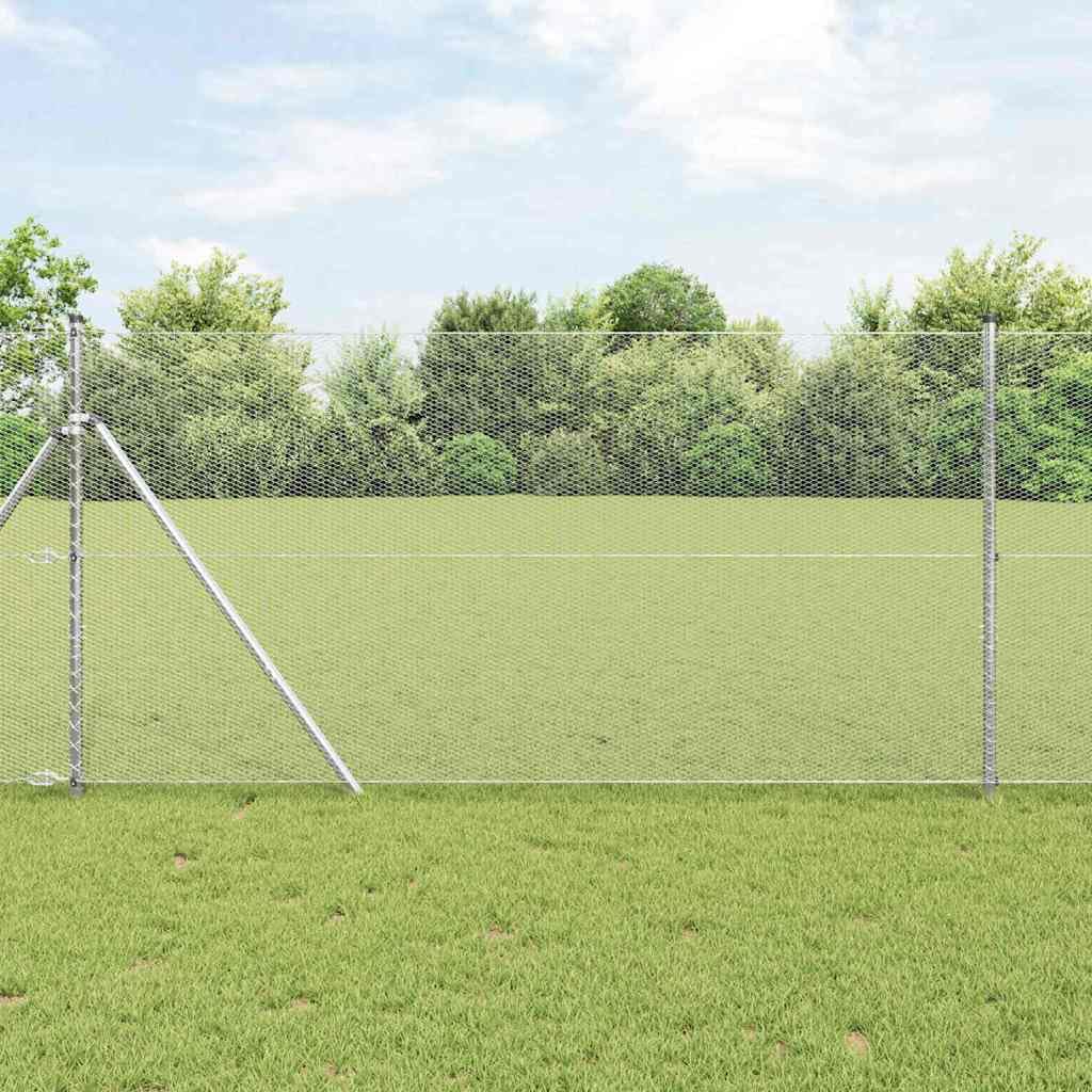 Genérico Cerca Hexagonal Plateado 1,4 x 50 m Acero galvanizado,Bricolaje,Vallas de jardín,Paneles de Vallas,Plata,42005726