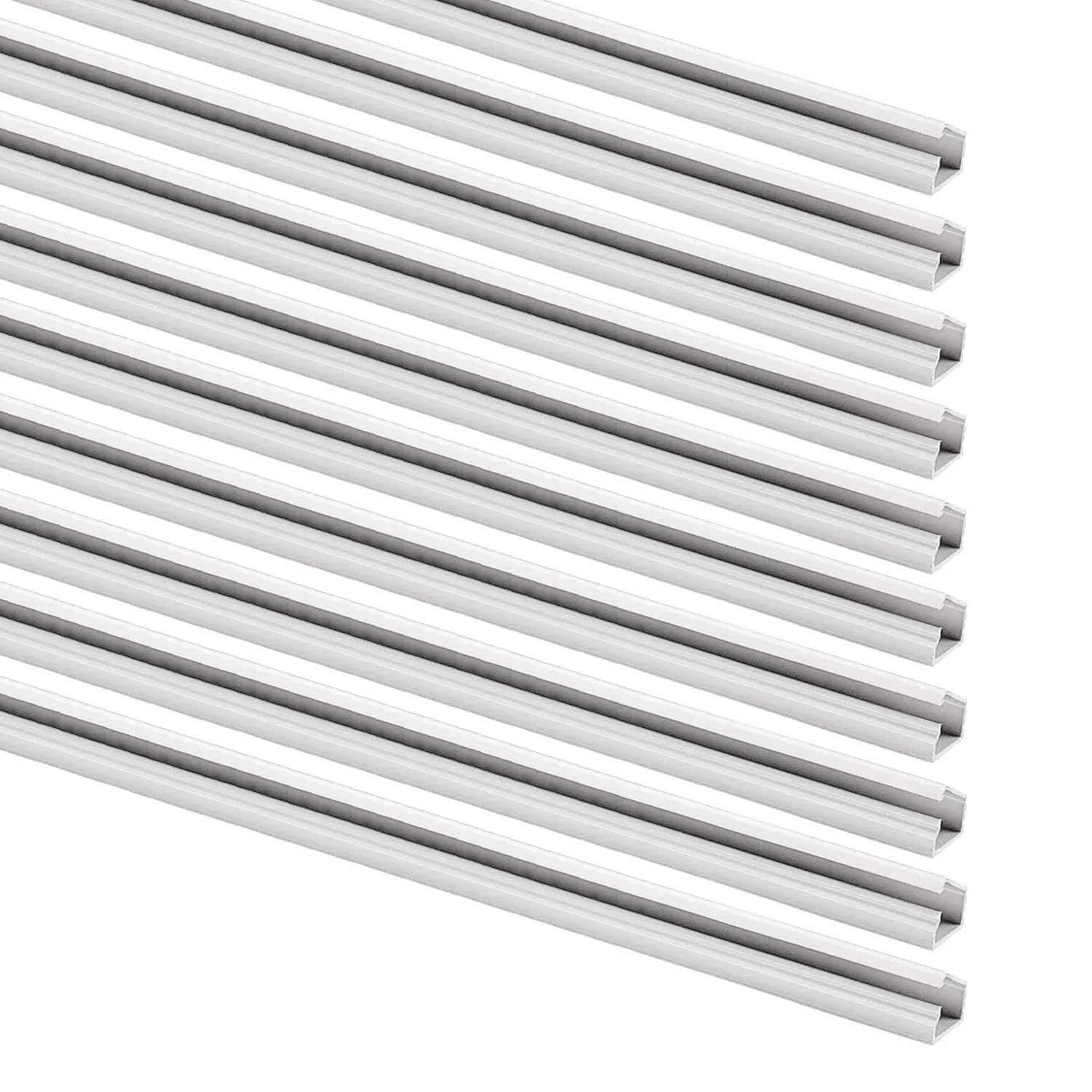 20 metri Mini canalina 15x7mm, lunghezza 20 metri, 10 canaline da 2mt, autoadesiva, bianco, impianto elettrico a parete fuori muro, cavi elettrici, passacavi, tecnopolimero, coperchio integrato