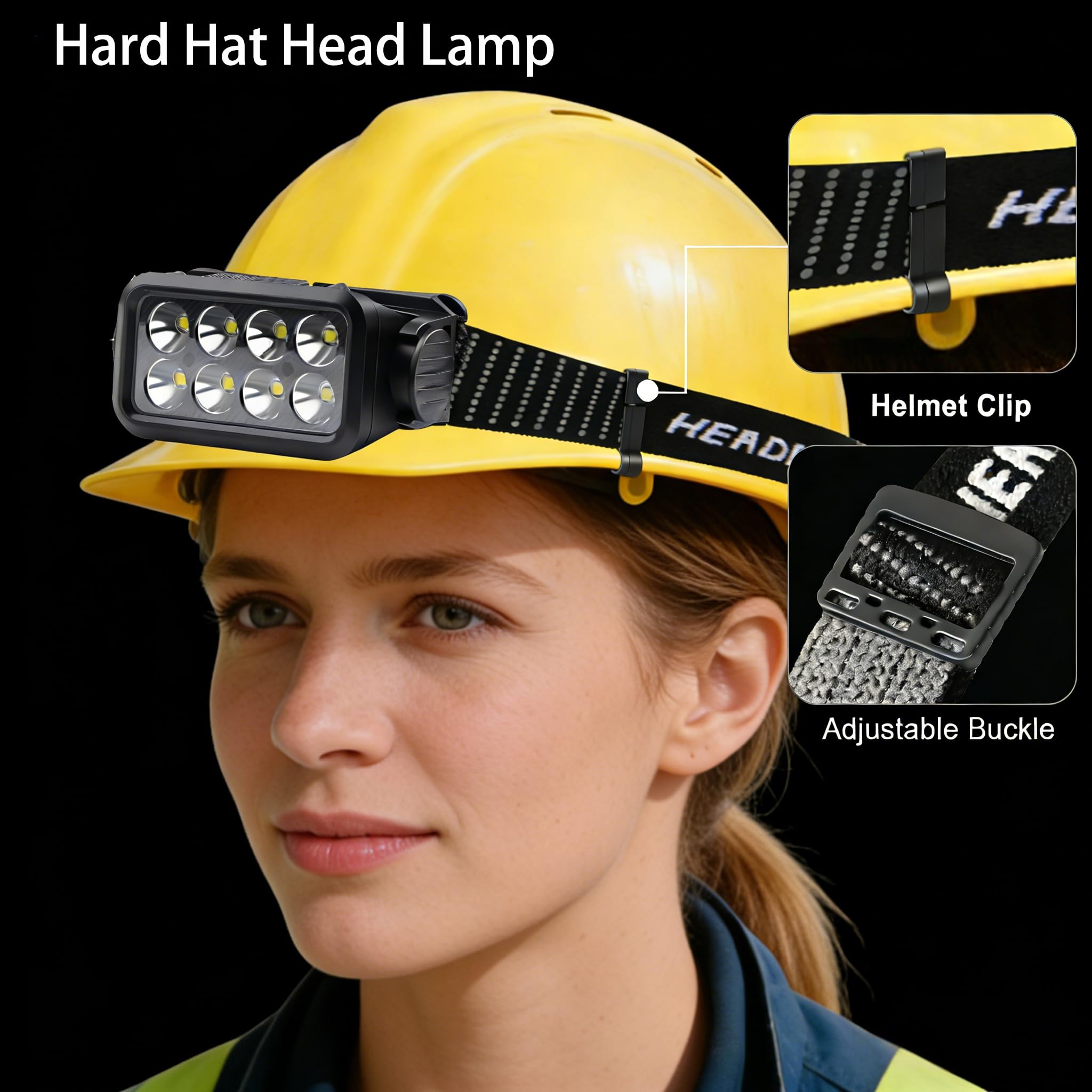 Helle Camping Stirnlampe Taschenlampe, 120° Einstellbar Weißlicht Scheinwerfer mit Bewegungsmelder 5 Modi Typ-C USB Wiederaufladbare Kopflampe für Wandern, Laufen, Reparieren, Angeln, 2