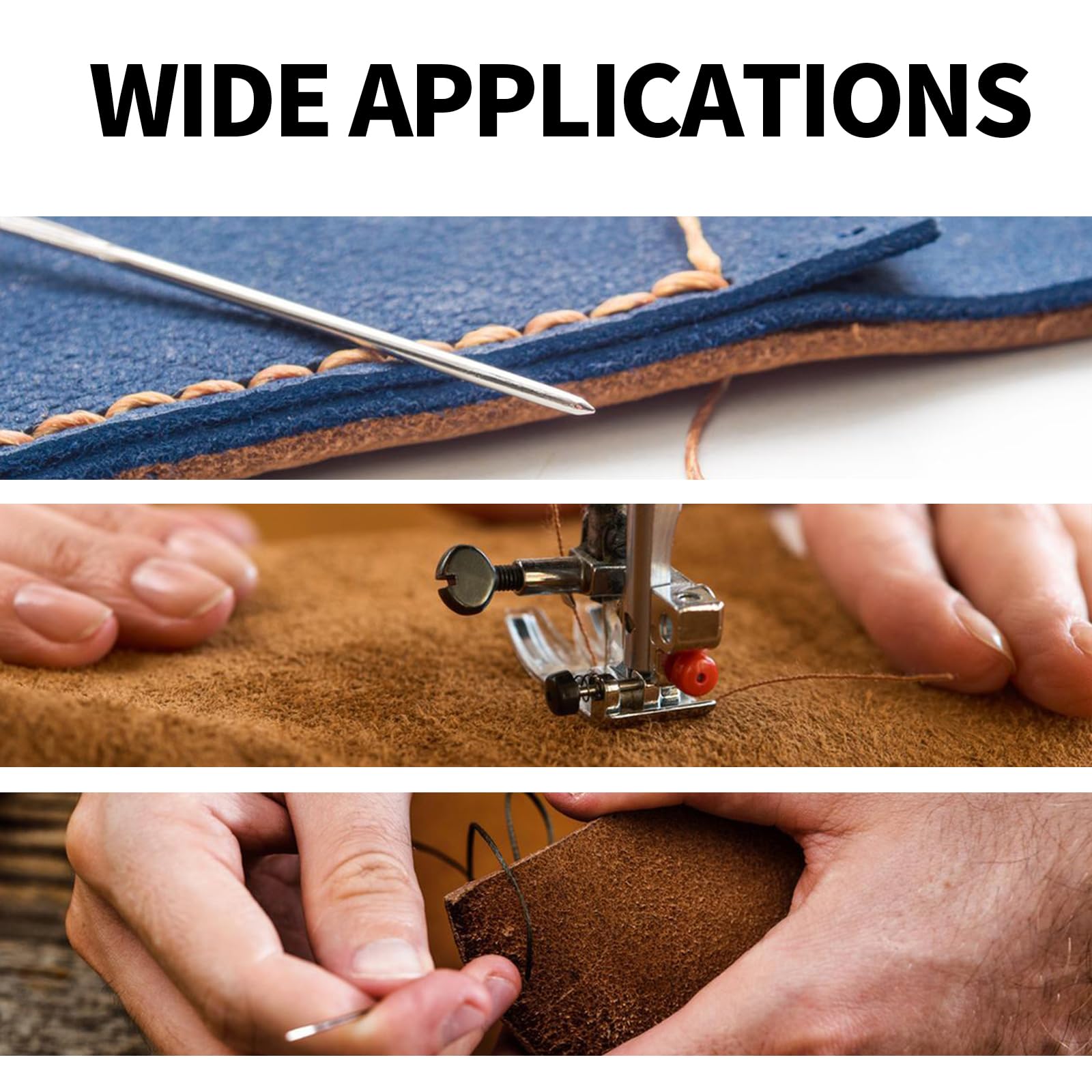 10 carretes de hilo de tapicería extrafuerte, hilo de nailon unido para máquina de coser para coser 10 colores, hilo resistente para máquina, hogar, mano, manualidades, bricolaje y cuero vaquero