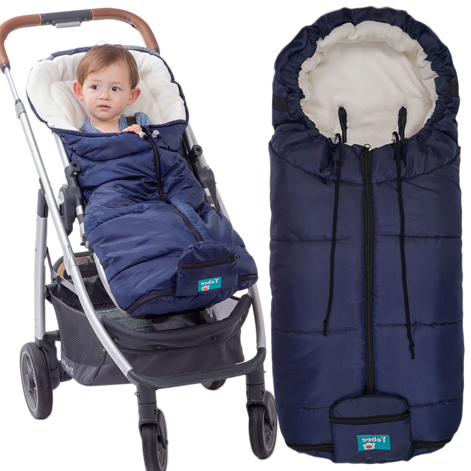 YobeeUniversal Stroller Footmuff, Premium Pushchair Bunting Bag, Winter Buggy Cover Padded, Warm Stroller Sleeping Sack, Winter Tour Stroller Accessories.