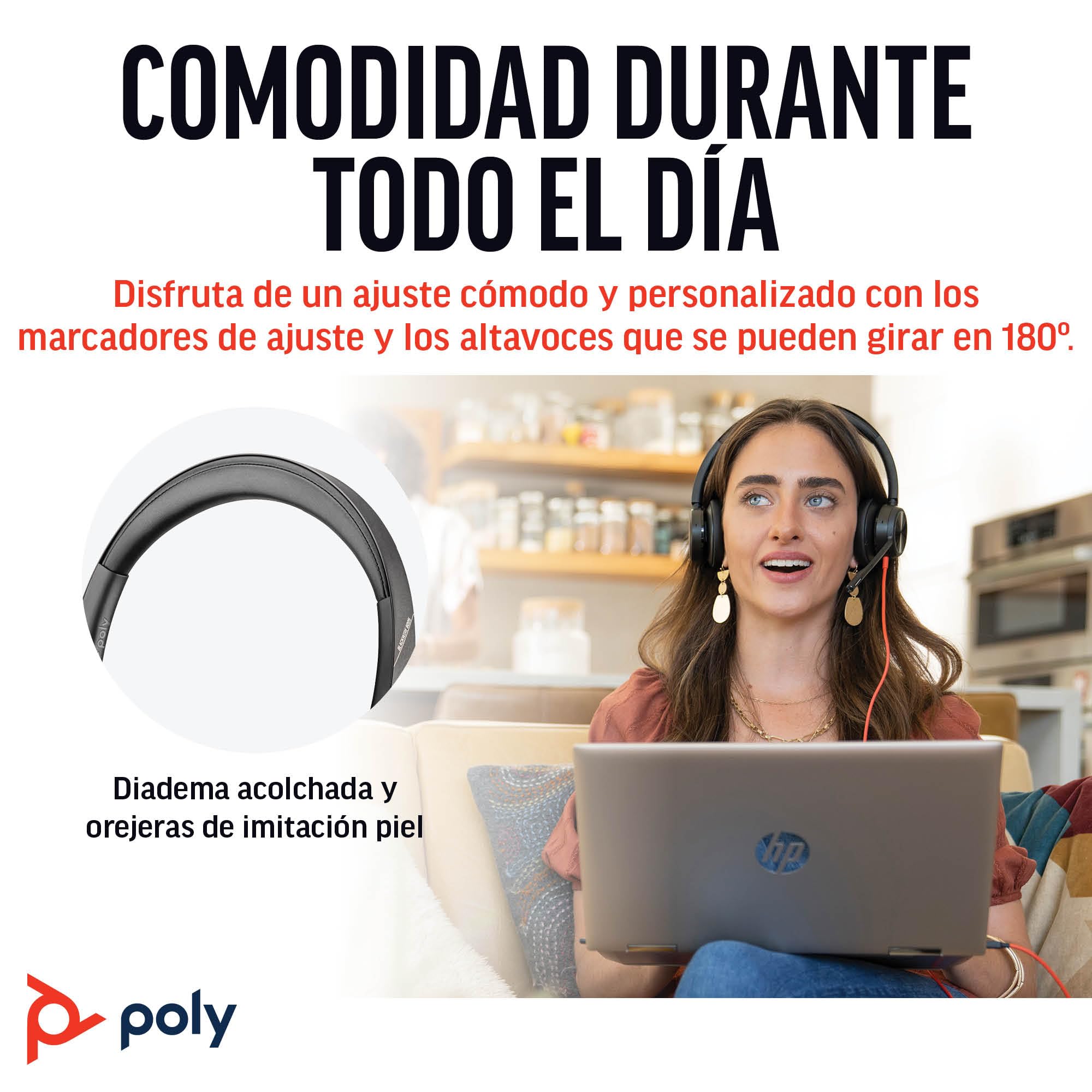 Auricular Poly Blackwire 8225 de primer nivel con cable - Cancelación activa de ruido - Estéreo de alta fidelidad - Se conecta a PC/Mac - Certificado para Microsoft Teams