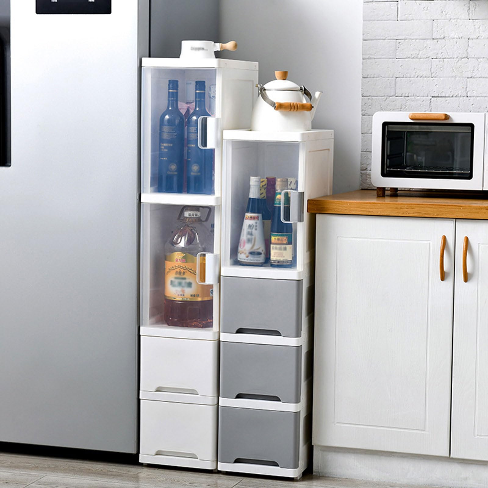 4-Tier Storage Cabinet Bathroom Floor Cabinet - Protege y Organiza Música, Películas, Videojuegos, Colecciones y Memorabilia, Accesorios de Cocina y Baño