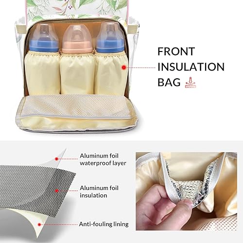 Miniatura 5 de SunFancyCustom Mochila de pañales con nombre de elefante, bolsa multifunción de gran capacidad para mamá, papá, unisex, niño y niña, Diseño 2