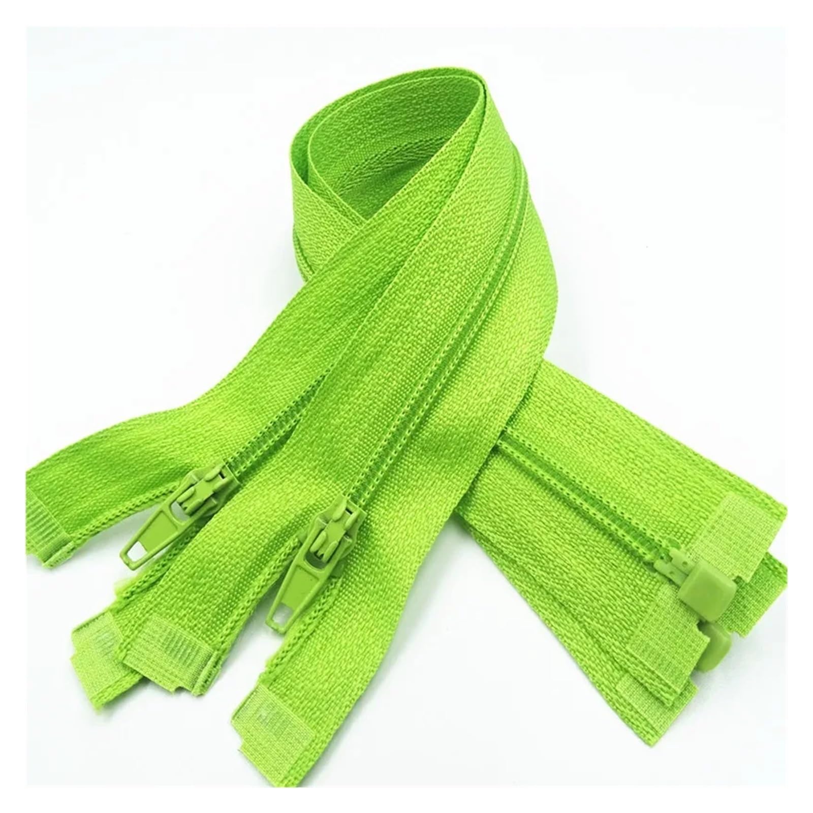 Zip, 5Pcs Open End 20Cm-60Cm Suitable for Garment Sewing Process(Green,50CM-5PCS)