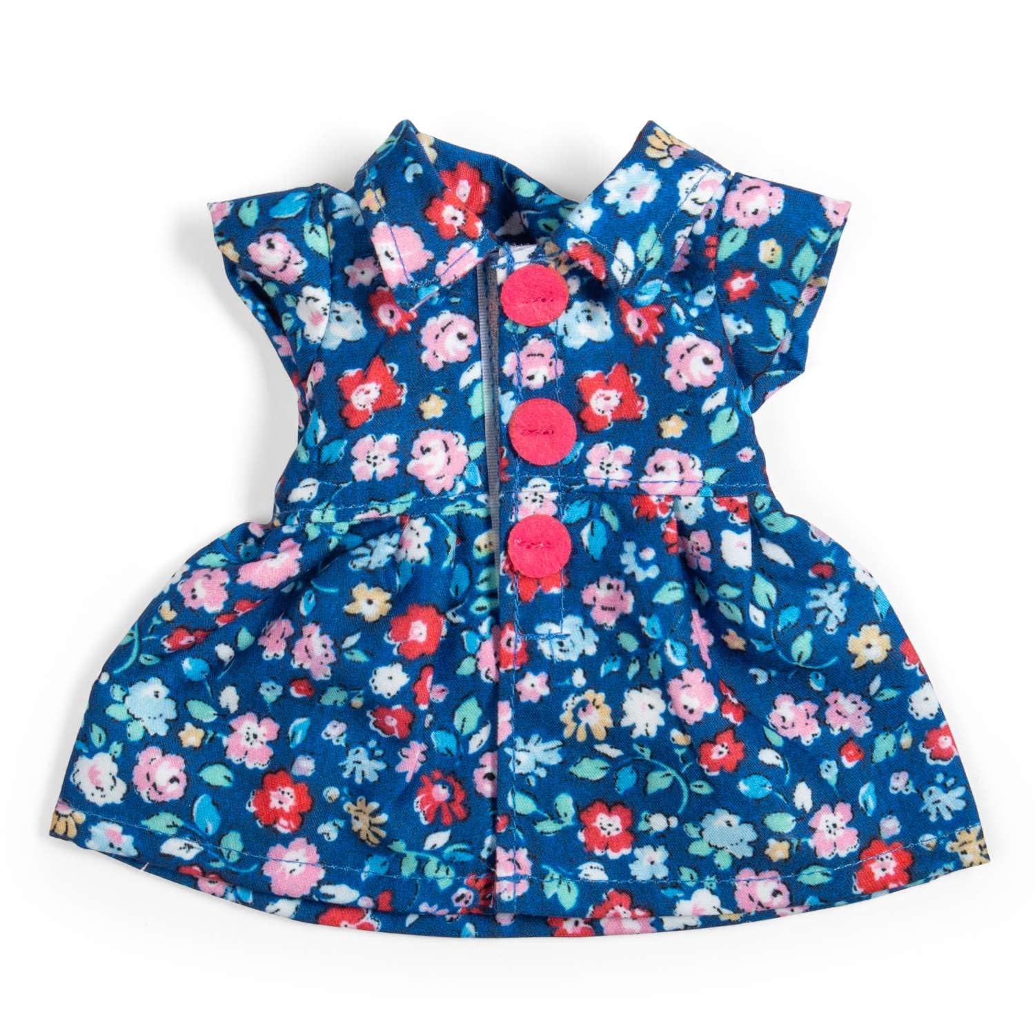Bigjigs Toys Navy Floral Dress- Small | Doll Clothes | Blue Collared