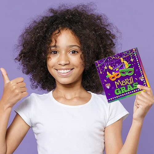Miniatura 3 de Decoraciones de fiesta de Mardi Gras para fiesta 40 servilletas de Mardi Gras servilletas de papel desechables para mascarada suministros de fiesta