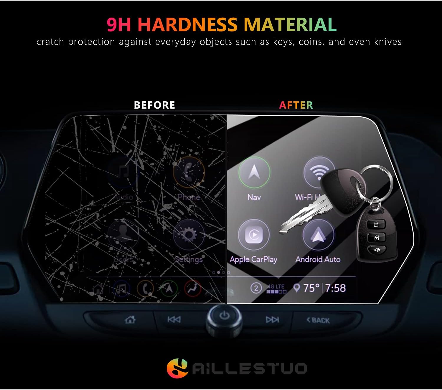 car screen protector center control touch screen protector for 2019 2020 2021 blazer 8 inch tempered glass hd scratch resistance