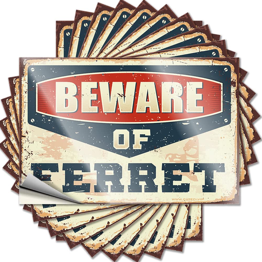 Stickers Guest Waterproof Vinyl Sticker | Beware of Ferret Fuzzy Soft Bath for Bike DIY Projects(8X12CM)