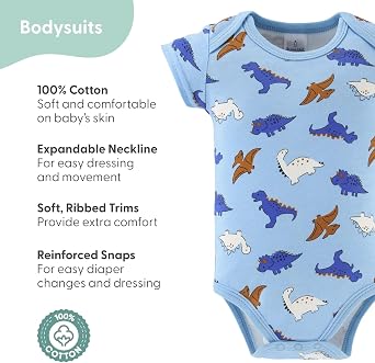 The Peanutshell Baby Layette Gift Set for Boys - 16 Piece New Born Boy Gift Set, Baby Clothes & Newborn Essentials Must Haves - Newborn Clothes 0-3 Months - Blue Dino