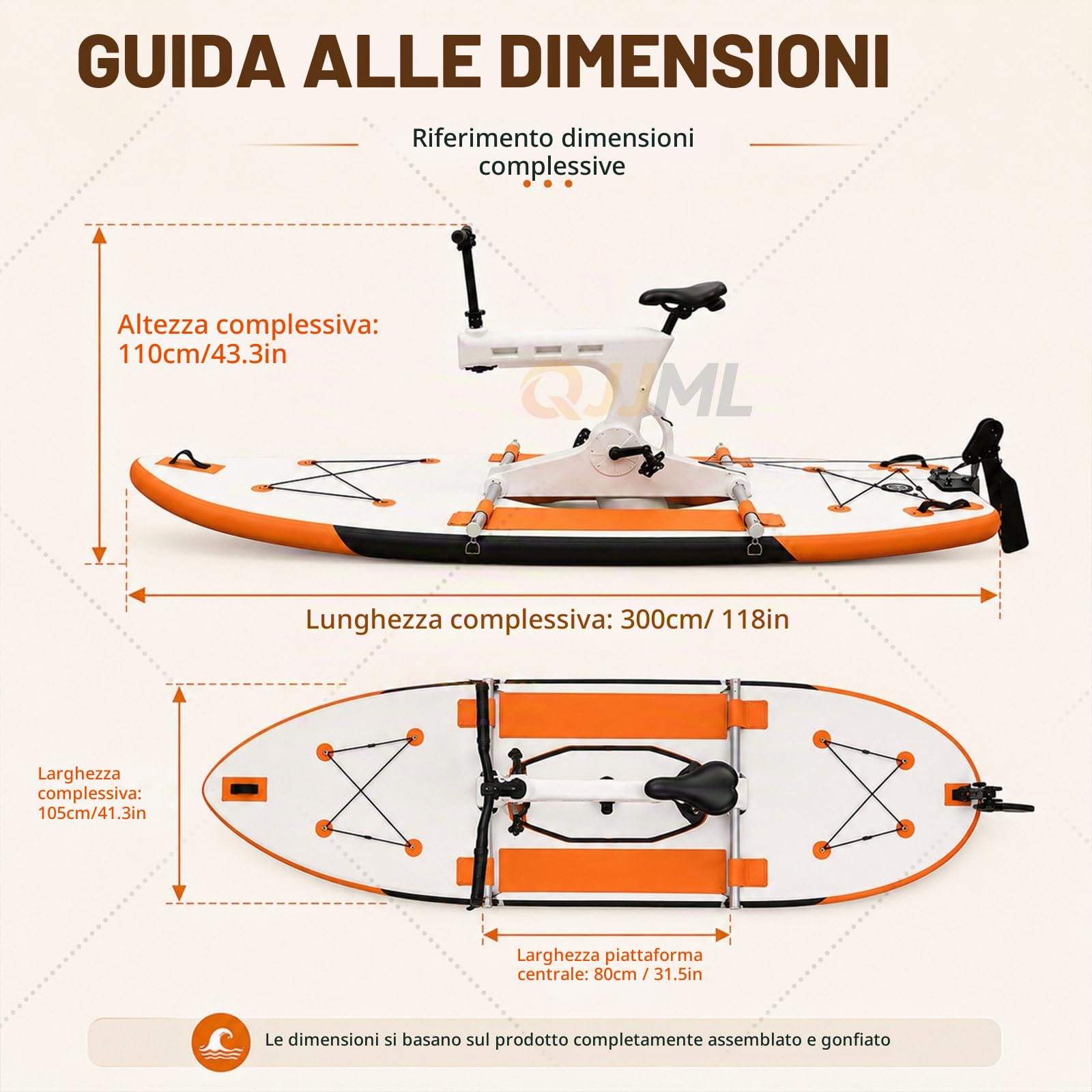 Bicicletta Acquatica Gonfiabile A Pedali per Adulti - capacità 220kg 1 Persona - velocità 7km/H - Pedalò per Laghi, Spiagge E Parchi Acquatici Blue