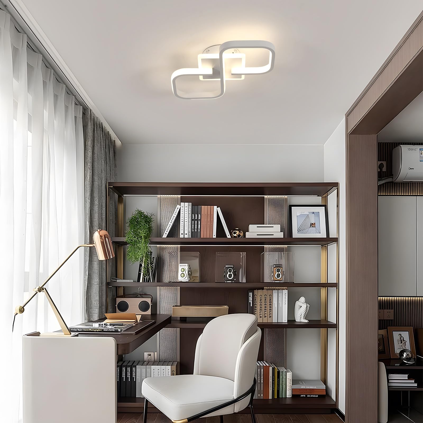 Comely Plafoniera Dimmerabile 40W 4500LM Telecomando 3000K-6500K | 40W 4500LM Lampadario LED Soffitto Bianco per Camera da Letto, Soggiorno, Cucina, Studio