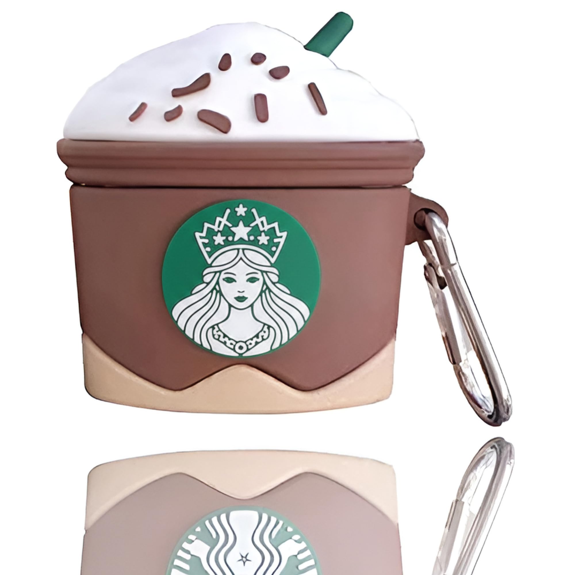 silicone case compatible for apple airpods 4 (2024) cute design for airpods 4 with active noise cancellation (anc) with keychain hook shockproof protective case (starcup brown)