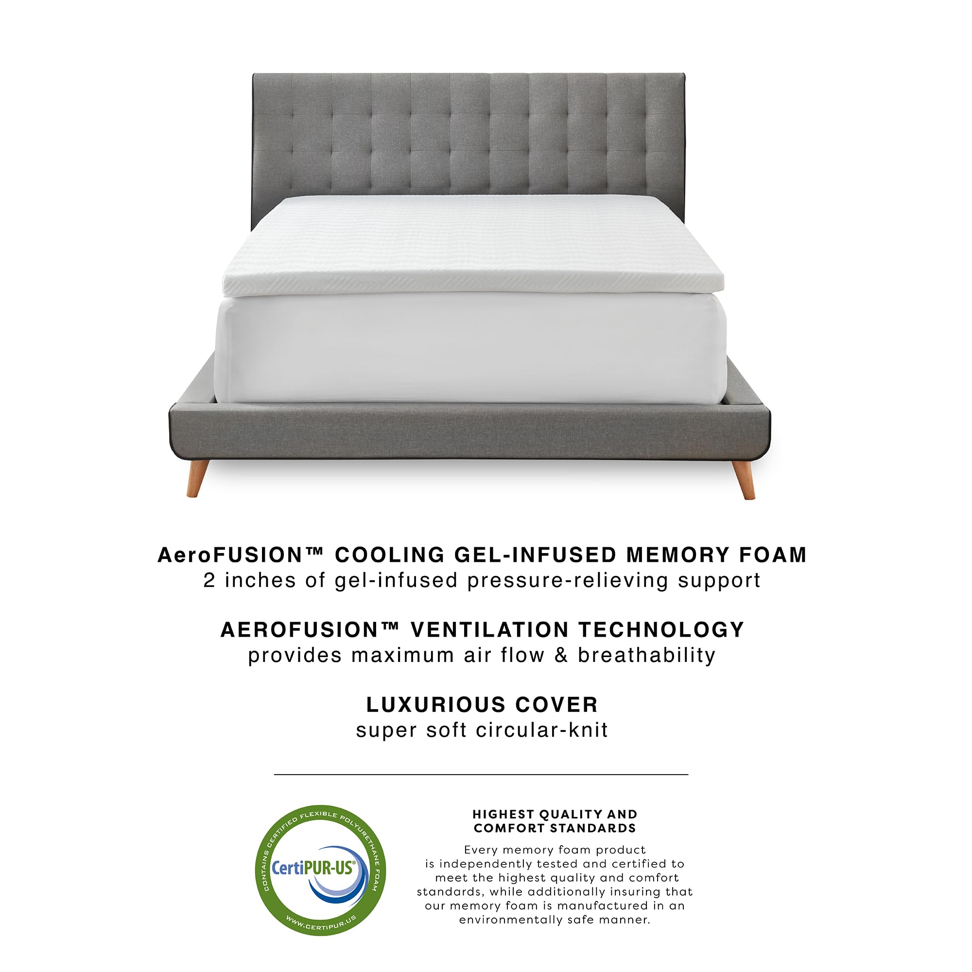 Amazon.com: Bodipedic 2 Inch Memory Foam Mattress Topper
