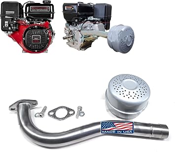 Exhaust Pipe & Muffler for Predator 459 Max Performance, Duroma 18hp, 16hp, XP16HPE, XP18HPE Go Kart & mini bikes.