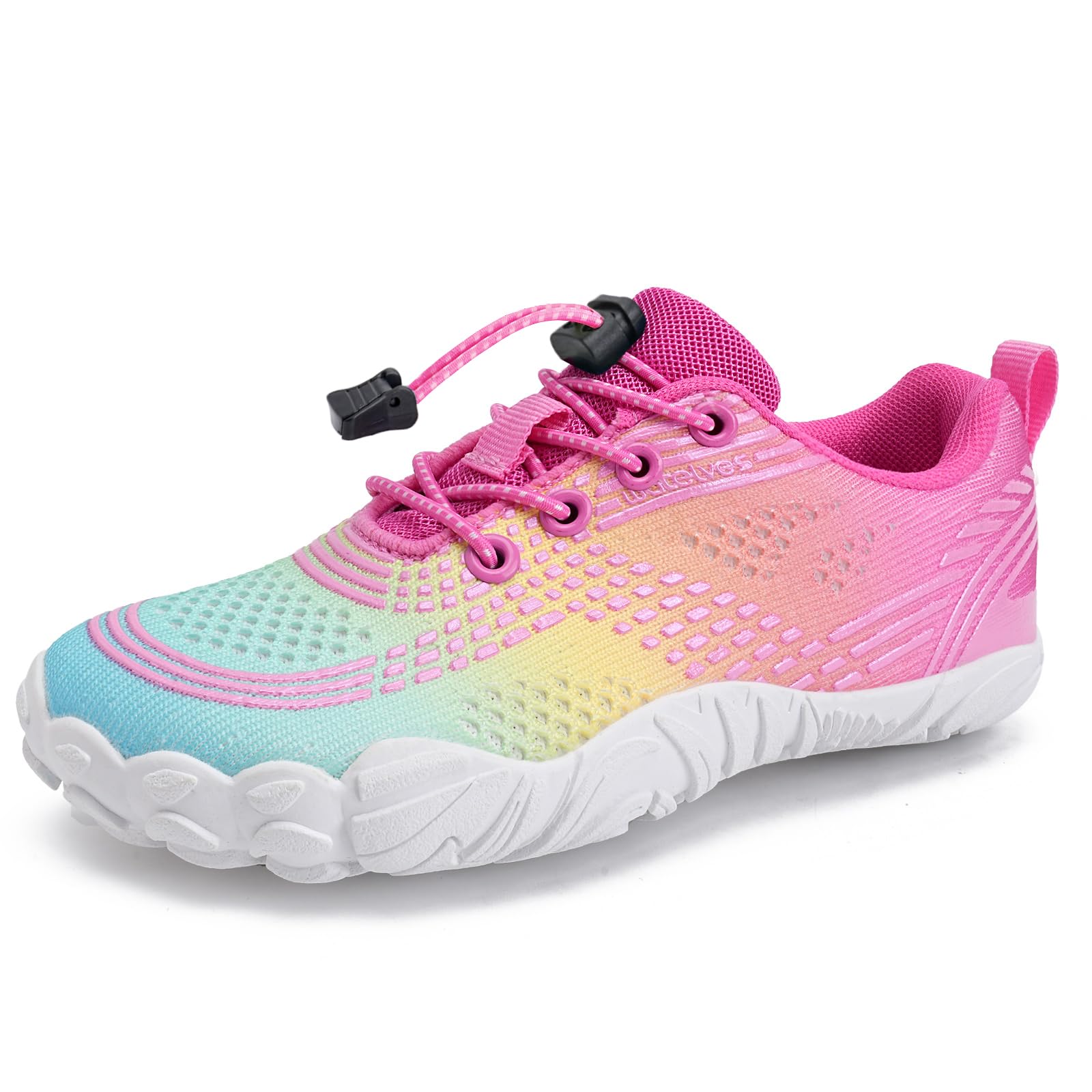 WateLves Barfußschuhe Wasserschuhe Kinder Jungen Mädchen Kinder Aqua Schwimmen Nass Riff Schuhe für Strand Pool Wasser Sport Non-Slip Schnell Trocknen(Regenbogen 32)