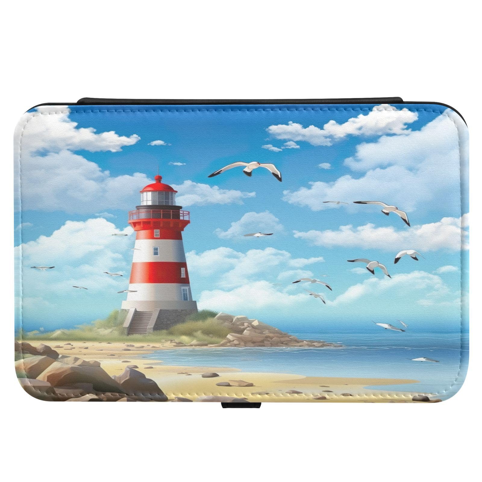 Haskirky Manga Lighthouse Jewelry Box Portable PU Leather Travel Jewelry Organize for Women Jewelry Storage Display Holder for Ring, Necklace, Earring