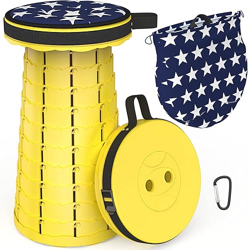 ALEVMOOM Taburete plegable mejorado portátil telescĂłpico con cojĂn de asiento y bolsa, taburete plegable retráctil para adultos más ligero pero ALEVMOOM Taburete plegable mejorado portátil telescĂłpico con cojĂn de asiento y bolsa, taburete plegable retráctil para adultos más ligero pero